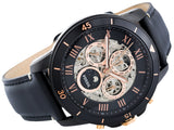Fossil Grant Sport Automatic Skeleton Black Dial Black Leather Strap Watch for Men - ME3138 Buy Now By Fossil