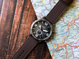 Fossil Nate Chronograph Grey Dial Brown Leather Strap Watch for Men - JR1424 Buy Now By Fossil