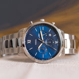 Fossil Neutra Chronograph Blue Dial Silver Steel Strap Watch for Men - FS5792 Buy Now By Fossil