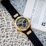 Guess Frontier Crystals Black Dial Black Silicone Strap Watch For Men - W1132G1 Buy Now By Guess