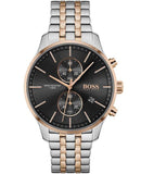 Hugo Boss Associate Chronograph Black Dial Two Tone Steel Strap Watch for Men - 1513840 Buy Now By Hugo Boss