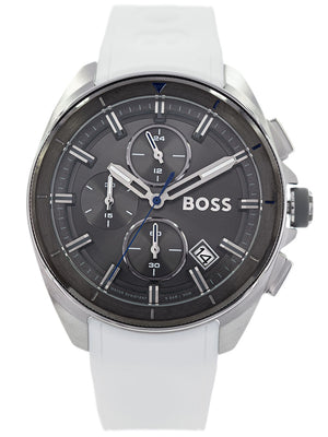 Hugo Boss Volane Grey Dial White SIlicone Strap Watch for Men - 1513948 Buy Now By Hugo Boss