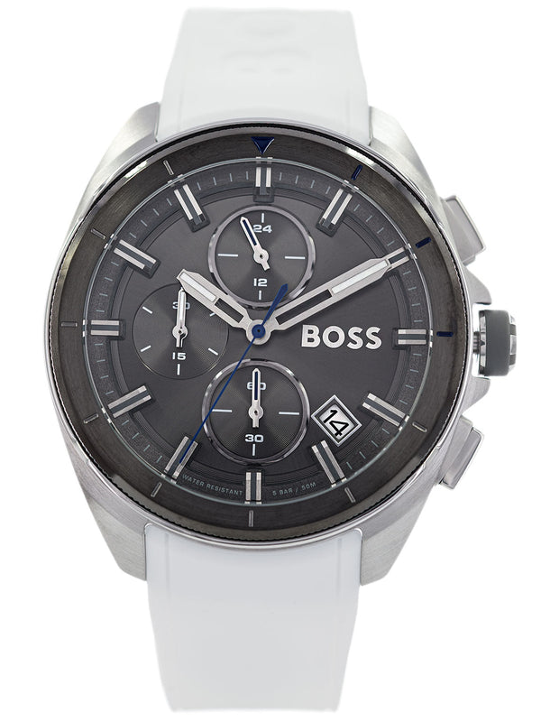 Hugo Boss Volane Grey Dial White SIlicone Strap Watch for Men - 1513948 Buy Now By Hugo Boss