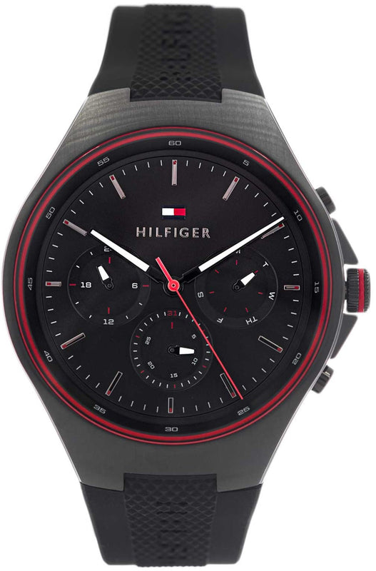 Tommy Hilfiger Justin Black Dial Black Rubber Strap Watch For Men - 1792056 Buy Now By Tommy Hilfiger