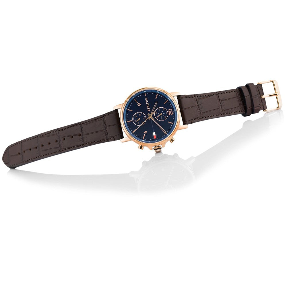 Tommy Hilfiger Daniel Blue Dial Brown Leather Strap Watch for Men - 1710418 Buy Now By Tommy Hilfiger