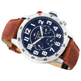 Tommy Hilfiger Trent Quartz Blue Dial Brown Leather Strap Watch for Men - 1791066 Buy Now By Tommy Hilfiger