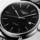 Longines Presence 38.5mm Automatic Black Dial Black Leather Strap Watch for Men - L4.921.4.52.2 Buy Now By Longines