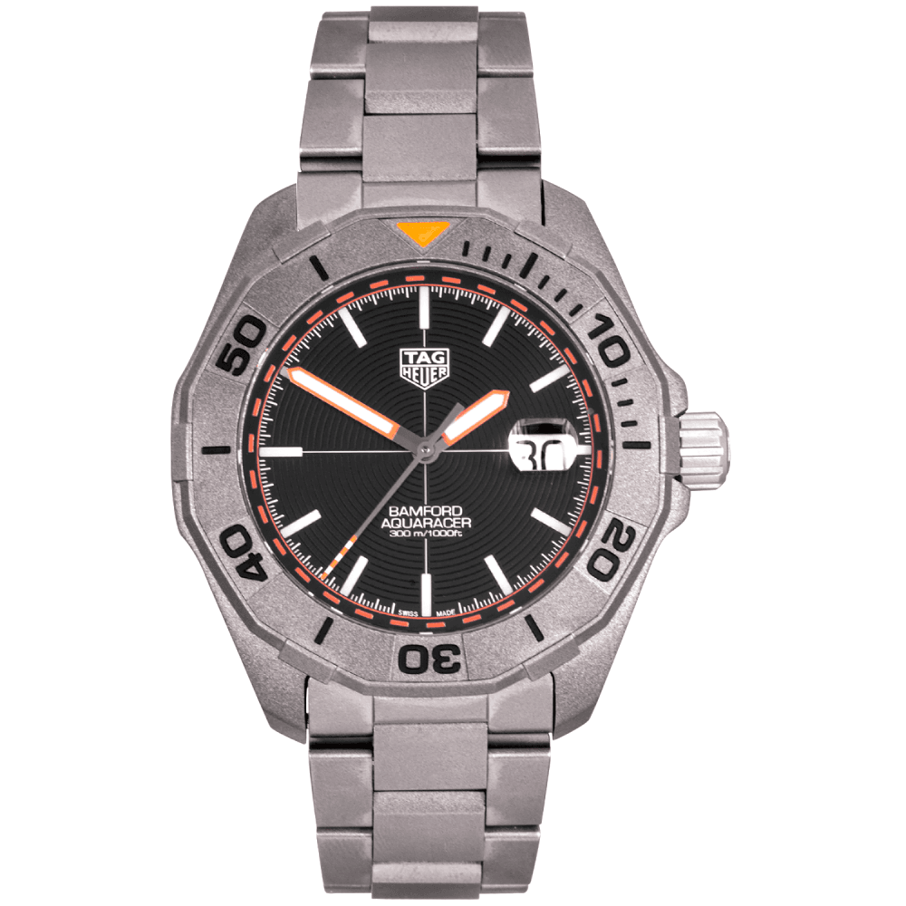 Tag Heuer Aquaracer Calibre 5 Bamford Limited Edition Black Dial Grey Steel Strap Watch for Men - WAY208C.FC6383 Buy Now By Tag Heuer