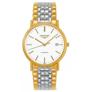 Longines Presence 38.5mm Automatic White Dial Two Tone Steel Strap Watch for Men - L4.921.2.12.7 Buy Now By Longines