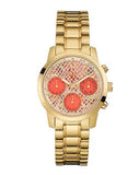 Guess Mini Sunrise Quartz Analog Orange Dial Gold Steel Strap Watch For Women - W0448L7 Buy Now By Guess
