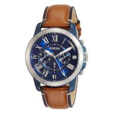 Fossil Grant Chronograph Blue Dial Brown Leather Strap Watch for Men - FS5151 Buy Now By Fossil