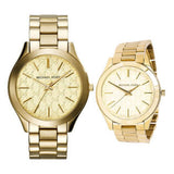 Michael Kors Slim Runway Gold Dial Gold Steel Strap Watch for Women - MK3335 Buy Now By Michael Kors
