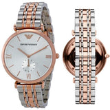 Emporio Armani Retro Silver Dial Two Tone Steel Strap Watch For Men - AR1677 Buy Now By Emporio Armani
