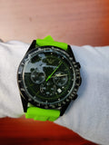 Emporio Armani Sports Analog Black Dial Green Rubber Strap Watch For Men - AR6115 Buy Now By Emporio Armani