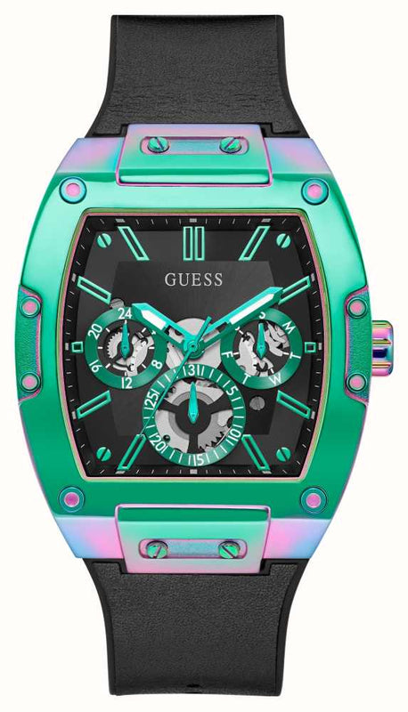 Guess Phoenix Multifunction Black Dial Black Rubber Strap Watch for Men - GW0202G5 Buy Now By Guess