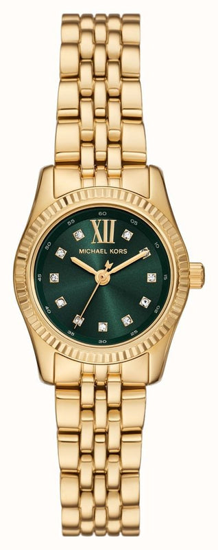 Michael Kors Lexington Pave Three-Hand Green Dial Gold Steel Strap Watch for Women - MK4842 Buy Now By Michael Kors