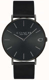 Coach Charles Black Dial Black Leather Strap Watch for Men - 14602434 Buy Now By Coach