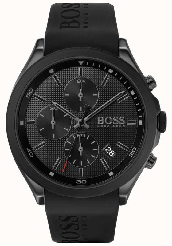 Hugo Boss Velocity Black Dial Black Rubber Strap Watch for Men - 1513720 Buy Now By Hugo Boss