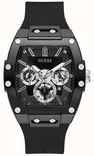 Guess Phoenix Multifunction Black Dial Black Rubber Strap Watch for Men - GW0203G3 Buy Now By Guess
