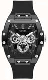 Guess Phoenix Multifunction Black Dial Black Rubber Strap Watch for Men - GW0203G3 Buy Now By Guess