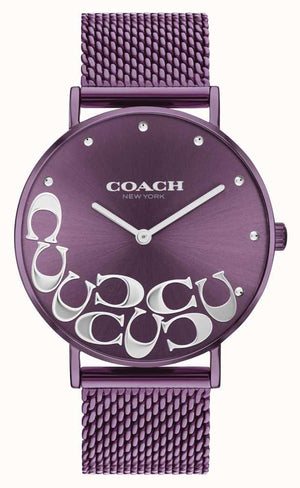 Coach Perry Purple Dial Purple Mesh Bracelet Watch for Women - 14503823 Buy Now By Coach
