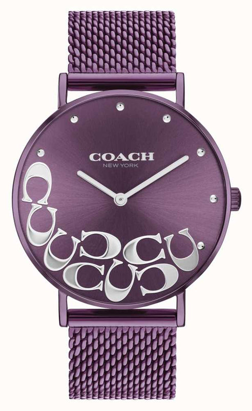 Coach Perry Purple Dial Purple Mesh Bracelet Watch for Women - 14503823 Buy Now By Coach
