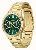 Hugo Boss Allure Chronograph Green Dial Gold Steel Strap Watch for Men - 1513923 Buy Now By Hugo Boss
