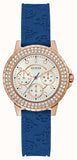 Guess Crown Jewel Diamonds White Dial Blue Rubber Strap Watch for Women - GW0411L2 Buy Now By Guess