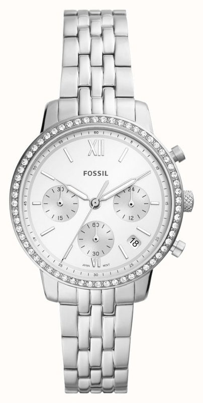 Fossil Neutra Chronograph Silver Dial Silver Steel Strap Watch for Women - ES5217 Buy Now By Fossil
