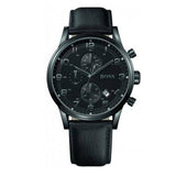 Hugo Boss Blackout Chronograph Black Dial Black Leather Strap Watch For Men - HB1512567 Buy Now By Hugo Boss