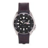 Seiko 5 Sports SKX Automatic Black Dial Black Leather Strap Watch for Men - SRPD55K2 Buy Now By Seiko