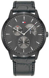 Tommy Hilfiger Brad Chronograph Quartz Grey Dial Grey Leather Strap Watch For Men - 1710388 Buy Now By Tommy Hilfiger