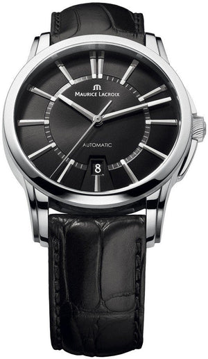 Maurice Lacroix Pontos Date Automatic Black Dial Black Leather Strap Watch For Men - PT6148-SS001-330 Buy Now By Maurice Lacroix