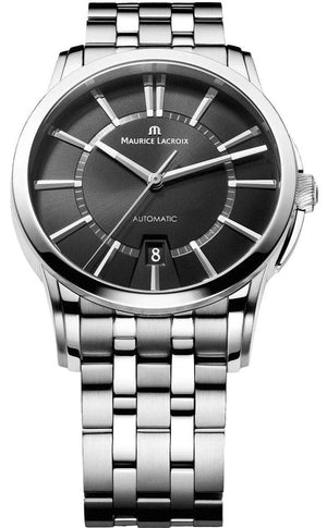 Maurice Lacroix Pontos Date Automatic Black Dial Silver Steel Strap Watch For Men - PT6148-SS002-330 Buy Now By Maurice Lacroix