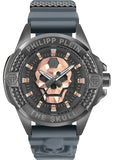 Philipp Plein The Skull Grey Dial Grey Silicone Strap Watch For Men- PWAAA2324 Authentic Buy Shop Now