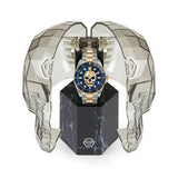 Philipp Plein The $kull Diver Blue Dial Two Tone Steel Strap Watch For Men- PWOAA0722 Authentic Buy Shop Now