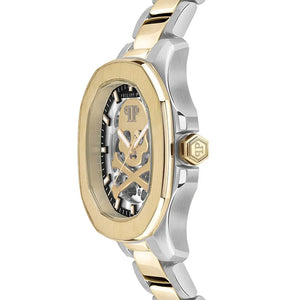 Philipp Plein High-Conic Automatic Gold Dial Two Tone Steel Strap Watch For Men - PWRAA0323 Authentic Buy Shop Now