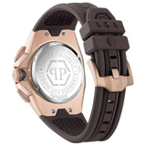 Philipp Plein Octagon Rose Gold Dial Brown Silicone Strap Watch for Men - PWTBA0223 Authentic Buy Shop Now