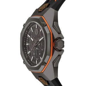 Philipp Plein Hyper Sport Chronograph Black Dial Two Tone Silicone Strap Watch for Men - PWTBA0523 Authentic Buy Shop Now