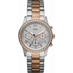 Guess Mini Spectrum Quartz Silver Dial Two Tone Steel Strap Watch For Women - W0122L1 Buy Now By Guess