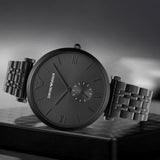 Emporio Armani Gianni T Bar Analog Black Dial Black Steel Strap Watch For Men - AR11299 Buy Now By Emporio Armani
