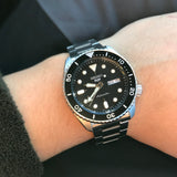 Seiko 5 Sports Automatic Day Date Black Dial Silver Steel Strap Watch for Men - SRPD55K1 Buy Now By Seiko