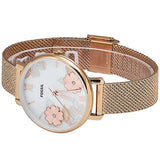 Fossil Jacqueline Three-Hand White Dial Rose Gold Mesh Bracelet Watch for Women - ES4534 Buy Now By Fossil
