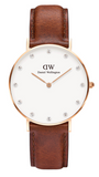 Daniel Wellington Classy St Mawes White Dial Brown Leather Strap Watch For Women - DW00100075 Buy Now By Daniel Wellington