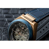 Maserati Triconic Skeleton Black Dial Blue Leather Strap Watch For Men - R8821139001 Buy Now By Maserati