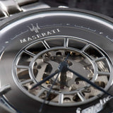 Maserati Ricordo Automatic Skeleton Silver Dial Silver Steel Strap Watch For Men - R8823133005 Buy Now By Maserati