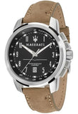 Maserati Successo Black Dial Beige Leather Strap Watch For Men - R8851121004 Buy Now By Maserati