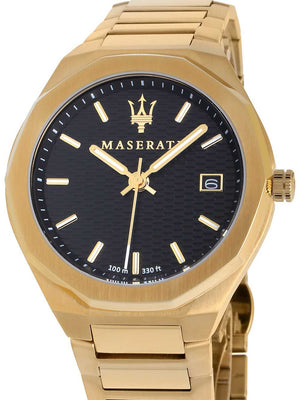 Maserati Stile Black Dial Gold Steel Strap Watch For Men - R8853142004 Buy Now By Maserati