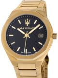 Maserati Stile Black Dial Gold Steel Strap Watch For Men - R8853142004 Buy Now By Maserati