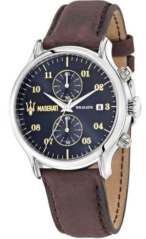 Maserati Epoca Chronograph Blue Dial Brown Leather Strap Watch For Men - R8871618001 Buy Now By Maserati